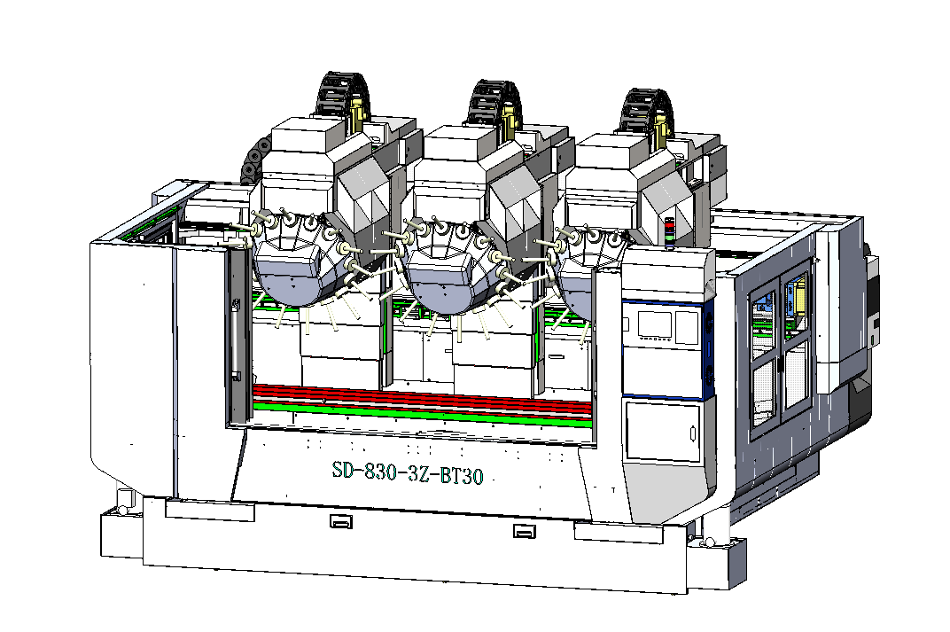 三頭型材加工中心SD2500-3Z-BT30技術規格書